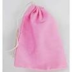 粉红色棉布拉绳袋 E031