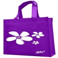 紫色丝印花朵优质环保无纺布袋 CD043