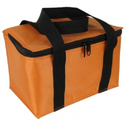 环保定制橙色时尚无印刷新广州保温制冷涤纶袋 ED026
