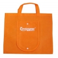 短手挽1色印刷橙色广州定做包边实用购物布袋 ED086