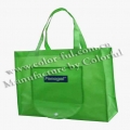 优质绿色无纺布包边购物折叠布袋 EG020