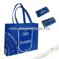 深蓝色2面logo印刷折叠购物手挽袋 BD031